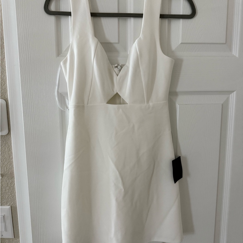 Lulu's flawless confidence white cut out bodycon mini dress small NEW - Picture 3 of 7
